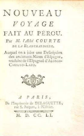 Nouveau Voyage Fait au Pérou