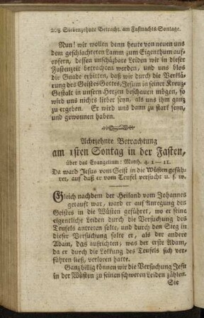 Achtzehnte Betrachtung am 1sten Sontag in der Fasten, [...]