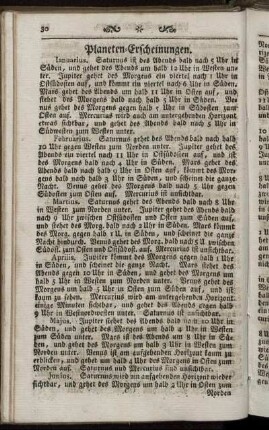 Planeten-Erscheinungen.