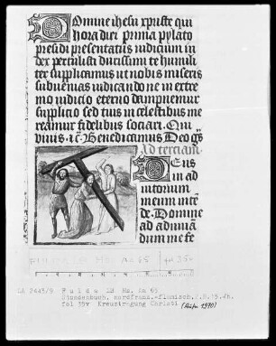 Stundenbuch, ad usum Romanum — Kreuztragung, Folio 35verso