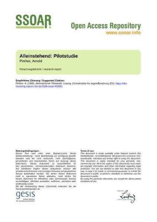 Alleinstehend: Pilotstudie