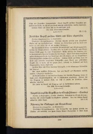 Vergebliche englische Angriffe an der Straße Péronne - Cambrai