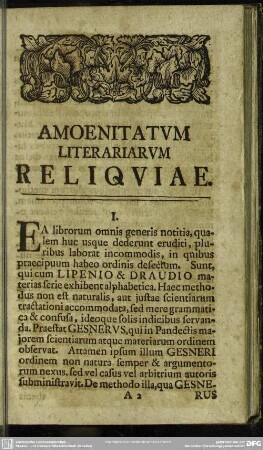 [Speciem I.]