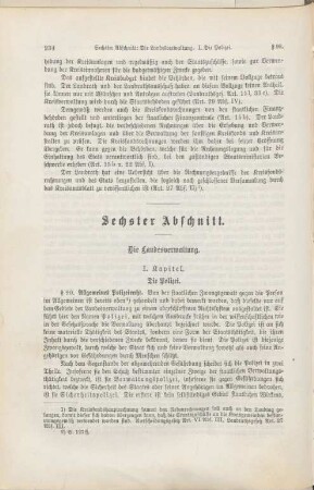 Sechster Abschnitt. Die Landesverwaltung