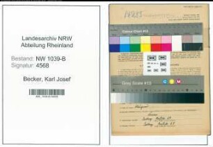 Entnazifizierung Karl Josef Becker , geb. 17.11.1902 (Postbeamter)
