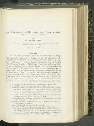 Zur Morphologie und Physiologie einer Mycoderma-Art