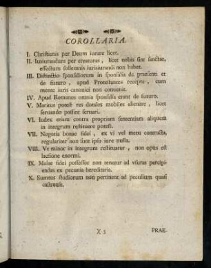 Corollaria; Praenobilissimo, atque ...