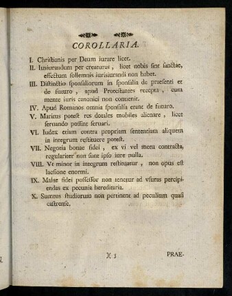 Corollaria; Praenobilissimo, atque ...