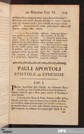 Pauli Apostoli Epistola ad Ephesios.