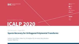 Sparse Recovery for Orthogonal Polynomial Transforms: Q/A Session B - Paper B3.B