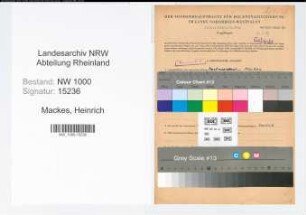 Entnazifizierung Heinrich Mackes, geb. 30.03.1893 (Postassistent)