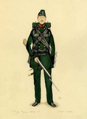 Uniformbild, Jäger der dänischen Armee (1848-1851)