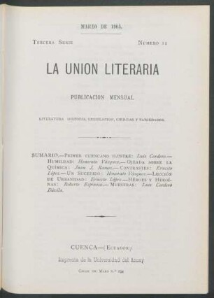 Número 11, Marzo de 1905