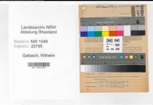 Entnazifizierung Wilhelm Gallasch , geb. 08.02.1903 (Schlosser)