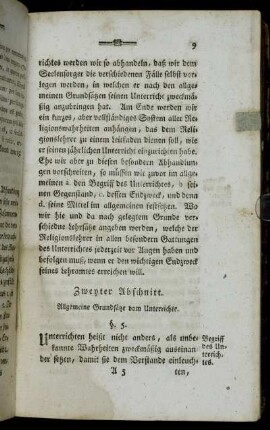 Zweyter Abschnitt. Allgemeine Grundsätze vom Unterrichte.