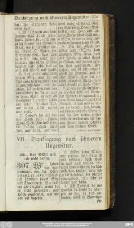 VII. Danksagung nach schwerem Ungewitter.