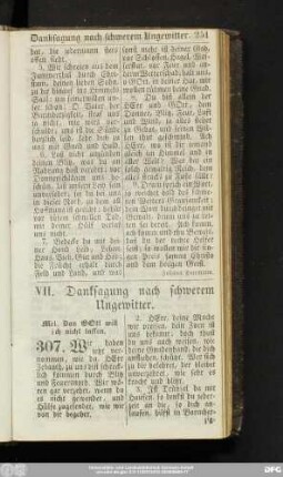 VII. Danksagung nach schwerem Ungewitter.