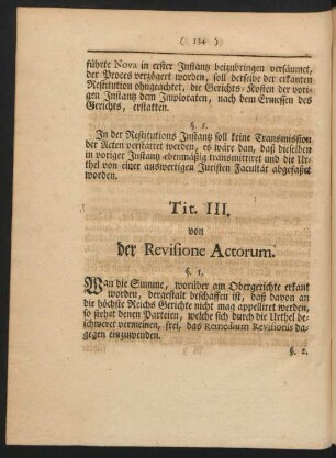 Tit. III. von der Revisione Actorum