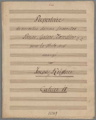 6 Dances, arrangiert, fl, HenK WoO 113/11 - BSB Mus.Schott.Ha 10984-3