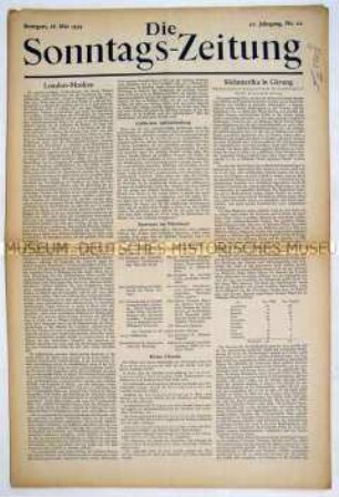 Wirtschaftspolitisches Wochenblatt "Die Sonntags-Zeitung"