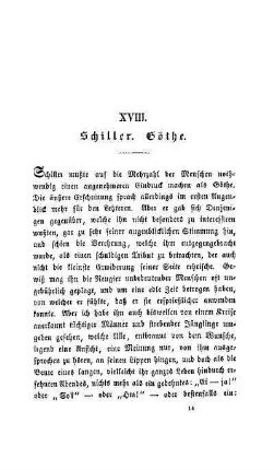 XVIII. Schiller. Göthe
