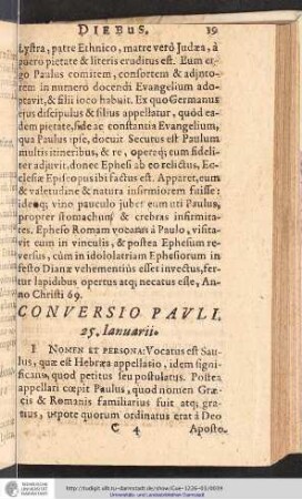Conversio Pauli. 25. Ianuarii.