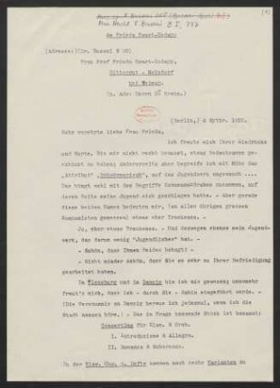 Brief an Frieda Kwast-Hodapp, 04.09.1922