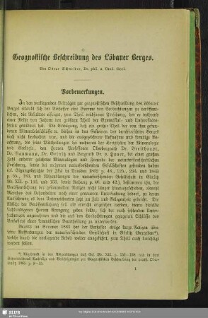 Geognostische Beschreibung des Löbauer Berges