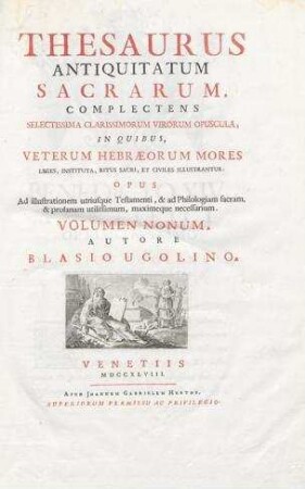 In: Thesaurus Antiquitatum Sacrarum ; Band 9