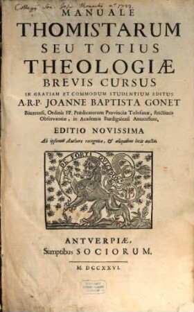 Clypeus theologiae Thomisticae. 6