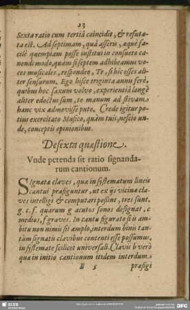 De sexta quaestione. Unde petenda sit ratio signandarum cantionum