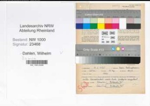 Entnazifizierung Wilhelm Van Dahlen, geb. 14.06.1920 (Kanzleigehilfe)