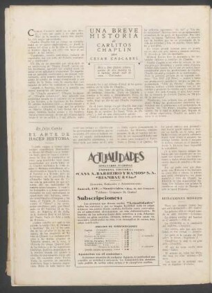 Una breve historia de Carlitos Chaplin