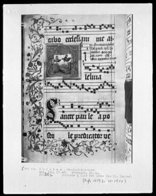 Graduale in zwei Bänden und ein dazugehöriges Antiphonar — Graduale — Initiale A mit Christus und Paulus in einem Boot, Folio 59verso