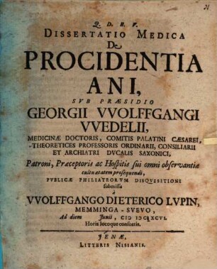 Dissertatio Medica De Procidentia Ani