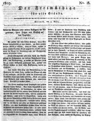 No. 18, Mittwoch, den 4. März 1807