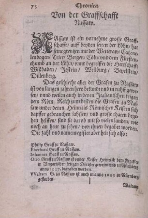 Von der Graffschafft Nassaw.