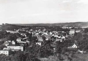 Dohna. Stadtteilansicht. Blick nach Nordnordwest ins Elbtal