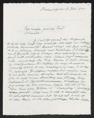 Brief von Wolfgang Goetz an Margarete Hauptmann