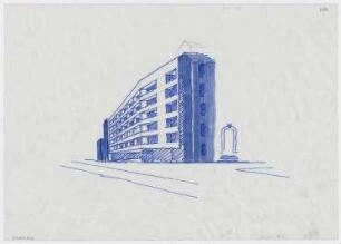 Gutachten Appartmenthaus Lietzenburger Straße (nicht realisiert) – Perspektivansicht. Berlin-Charlottenburg, Lietzenburger Straße 65