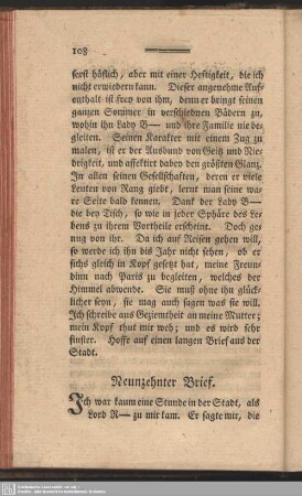 Neunzehnter Brief