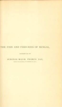 The fish and fisheries of Bengal