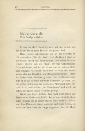 Babendererde. Eine Dorfgeschichte