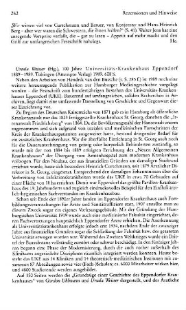 100 Jahre Universitäts-Krankenhaus Eppendorf 1889 - 1989, Ursula Weisser (Hrsg.) : Tübingen, Attempto Verlag, 1989