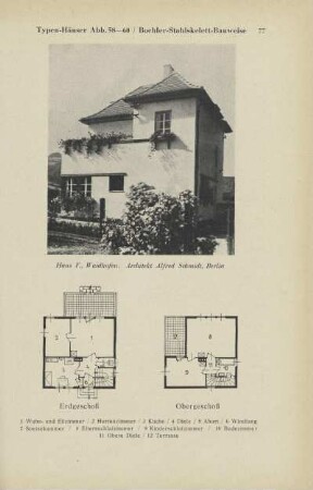 Typen-Häuser Abb. 58-60 / Boehler-Stahlskelett-Bauweise