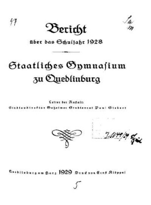 1928/29: Bericht über das Schuljahr ... - 1928/29