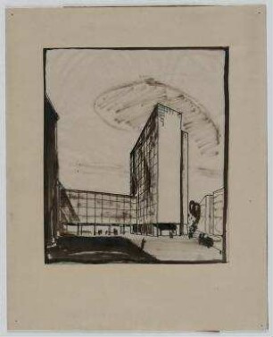 Wettbewerb Rathaus Neukölln (nicht realisiert), 2. Preis – Perspektivansicht. Berlin-Neukölln, Karl-Marx-Straße 83