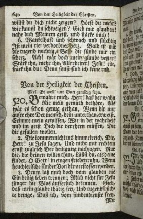 Von der Heiligkeit der Christen.