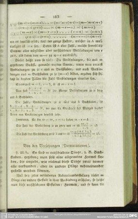 Von den Versetzungen (Permutationen)