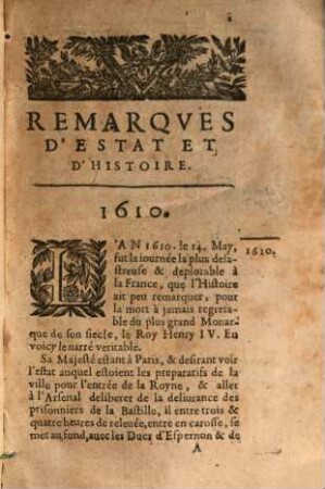Remarques d'histoire